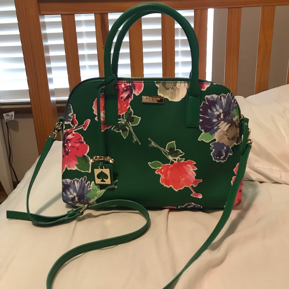 Authentic Green Floral Kate Spade Purse!